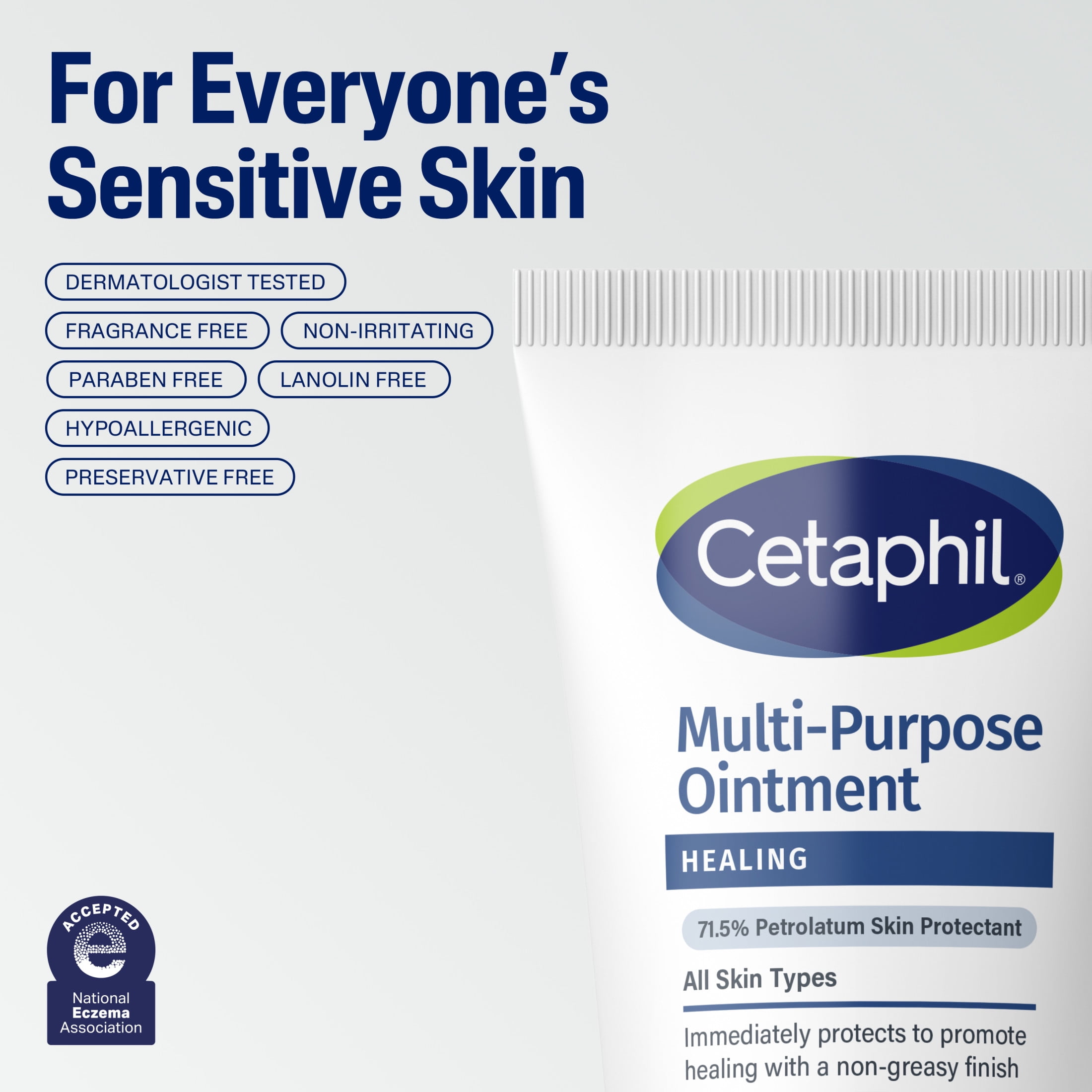 (3 pack) Cetaphil Healing Ointment for Dry, Chapped, Irritated Skin, Fragrance Free​, 12 oz