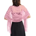 thumbnail image 3 of Baberdicy Bride Lace Shawl Wrap, Sheer Evening Dress Cheongsam Cover Up, Hollow Out Wedding Party Scarf Light Pink Universal Fit, 3 of 5