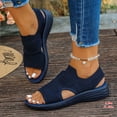 thumbnail image 4 of Rokment Womens Orthopedic Arch Support Walking Sandals Comfortable Stretchy Mesh Slip on Sock Memory Foam Driving Nursing Beach Summer Shoes for Plantar Fasciitis Dark Blue Size 7, 4 of 7