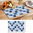 thumbnail image 6 of Blue Patchwork Placemats Set of 8, Blue Flower Wave Point Square Non-Slip Place Mats Washable Table Mats for Kitchen Dining Table Decorations Indoor/Outdoor, 6 of 9