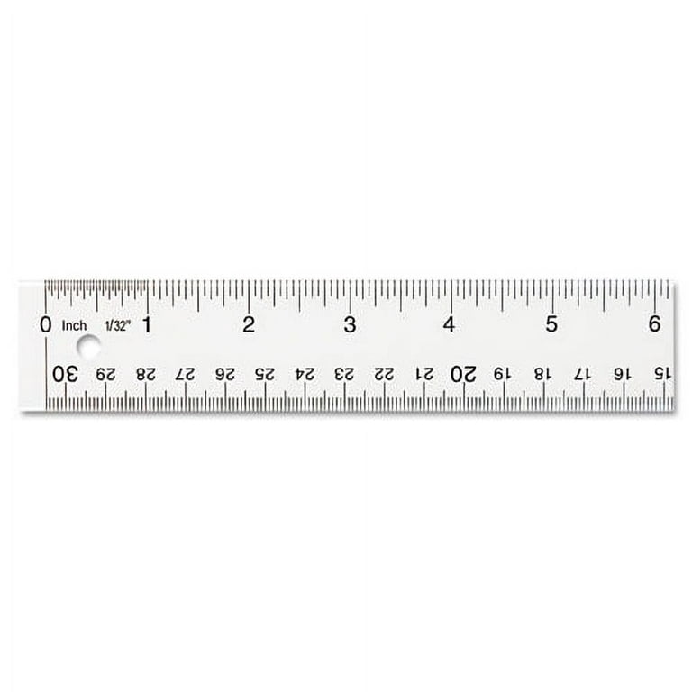 Clear Plastic Ruler, Standard/Metric, 6 Long, Clear, 2/Pack - Reliable  Paper
