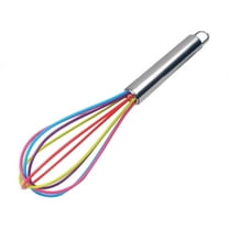 Visland Manual Whisks, Stainless Steel Handle Silicone Balloon Wire Egg Beater Whisk Mixer Kitchen Tool Multicolor