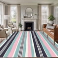 thumbnail image 2 of Area Rug 60×96in, Pink Blue Black Stripes Floor Carpet Living Room Rug, Watercolor Lines Non-Slip Welcome Mat Indoor Rugs for Bedroom Dining Room, 2 of 9