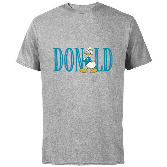 Disney Mickey and Friends Donald Duck Lettering Classic - Short Sleeve Cotton T-Shirt for Adults - Customized-Athletic Heather