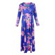 thumbnail image 3 of Vestido floral boho Yinane Maxi para mujer de playa manga larga cuello V, 3 of 8