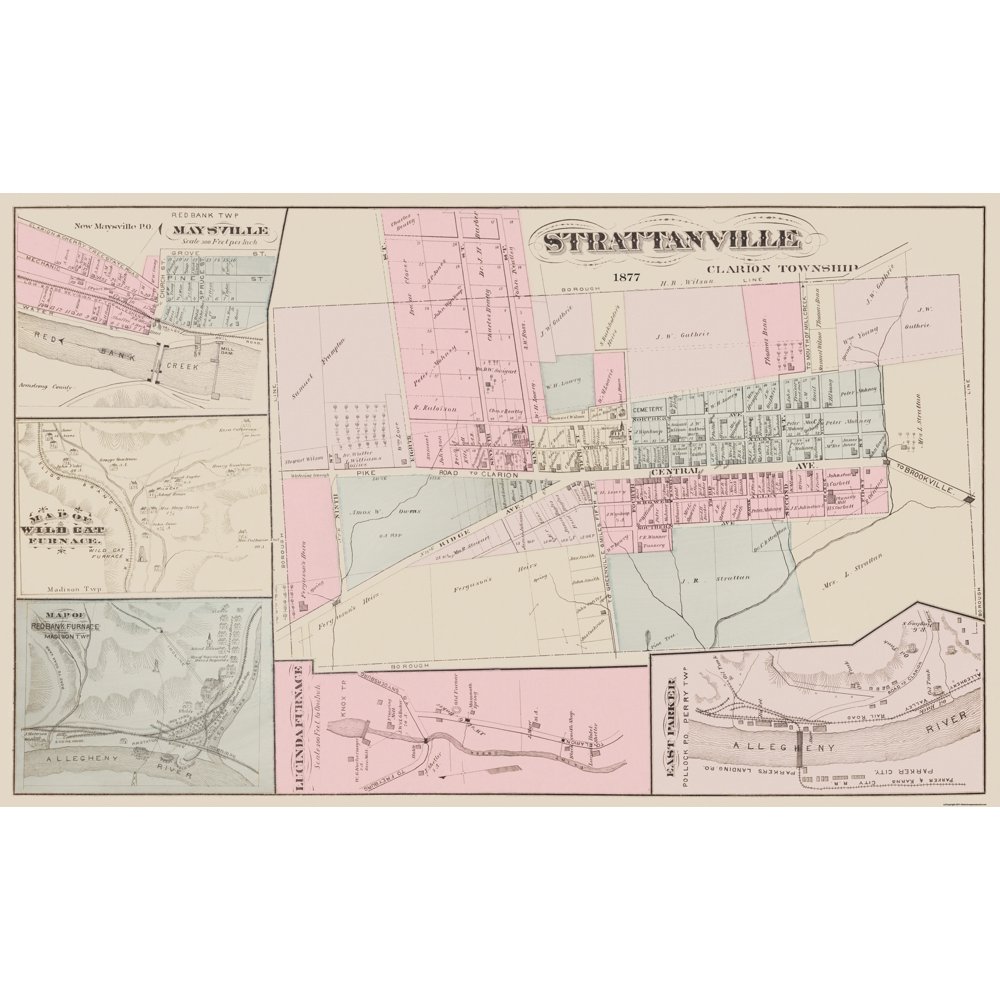 Strattanville Pennsylvania Landowner Caldwell 1877 37.44 x 23