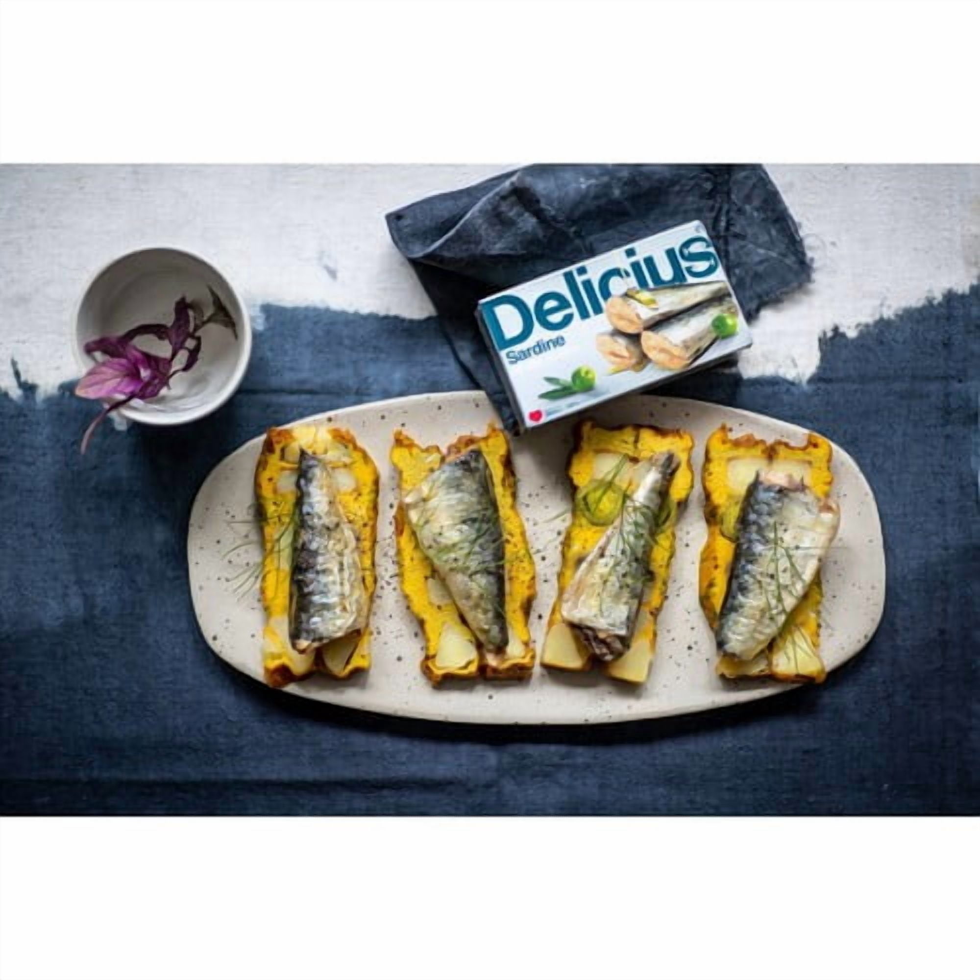 Delicius Sardines in Olive Oil 120g, British Import (Pack of 3)