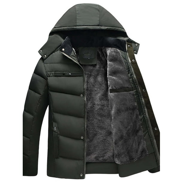 Mens Hooded Quilted Duck Down Padded Bubble Puffer Jackets Coat Parka ...