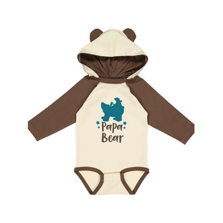 

Inktastic Papa Bear Bear Cub Cute Bear Little Bear Stars Gift Baby Boy or Baby Girl Long Sleeve Bodysuit
