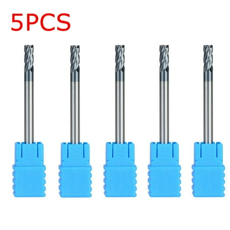 

5pcs Carbide End Mill CNC Tools Spiral Cutter 4 Flutes 4mm Cutting Dia 50mm