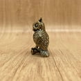 thumbnail image 6 of Vintage Brass Owl Figurine - Small Collectible Owl Statue Ornament, Elegant Desk Decor for Home Office Shelf Display, Timeless Decorative Sculpture for Gift Giving, Brown, 1pcs, 6 of 7