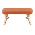 thumbnail image 5 of Lumisource Folia Mid-Century Modern Bench in Natural Wood and Orange Fabric, 5 of 7