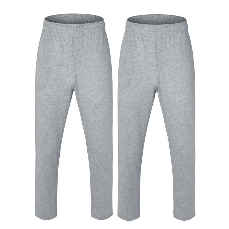 SAYFUT Men s Big and Tall 2 pack Cotton Knit Sleep Pant Soft Stretch Pajama Pants Sleep Lounge Pants Solid Sleepwear with Drawstring