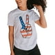 thumbnail image 2 of Camiseta Labios Bandera Americana Lady American Flag Blusas Camisas Cuello redondo Suelto Streetwear Traje (Blanco XL) Cgtredaw Para estrenar, 2 of 7