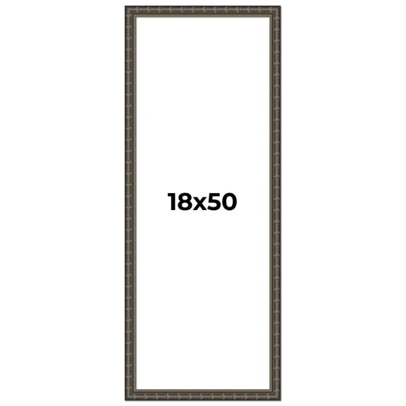 18x50 Frame Black Bamboo Solid Wood Picture Frame Width 1.5 Inches | Interior Frame Depth 0.5