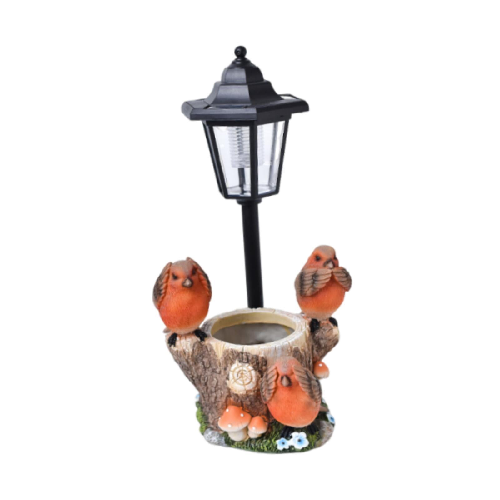 simhoa Flowerpot, Outdoor Statue with Solar Lights, Pretty Decoration, Handicrafts, Ornament, Resin Sculpture, Figure for Garden, Yard, Lawn