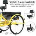 thumbnail image 3 of JSTUOKE Adult Tricycle 24" 7-Speed 3 Wheel Bike Seat Adjustable Trike with Bell and Basket Bicycles Large Size for Adults Exercise Shopping Picnic Outdoor Activities( Yellow), 3 of 10