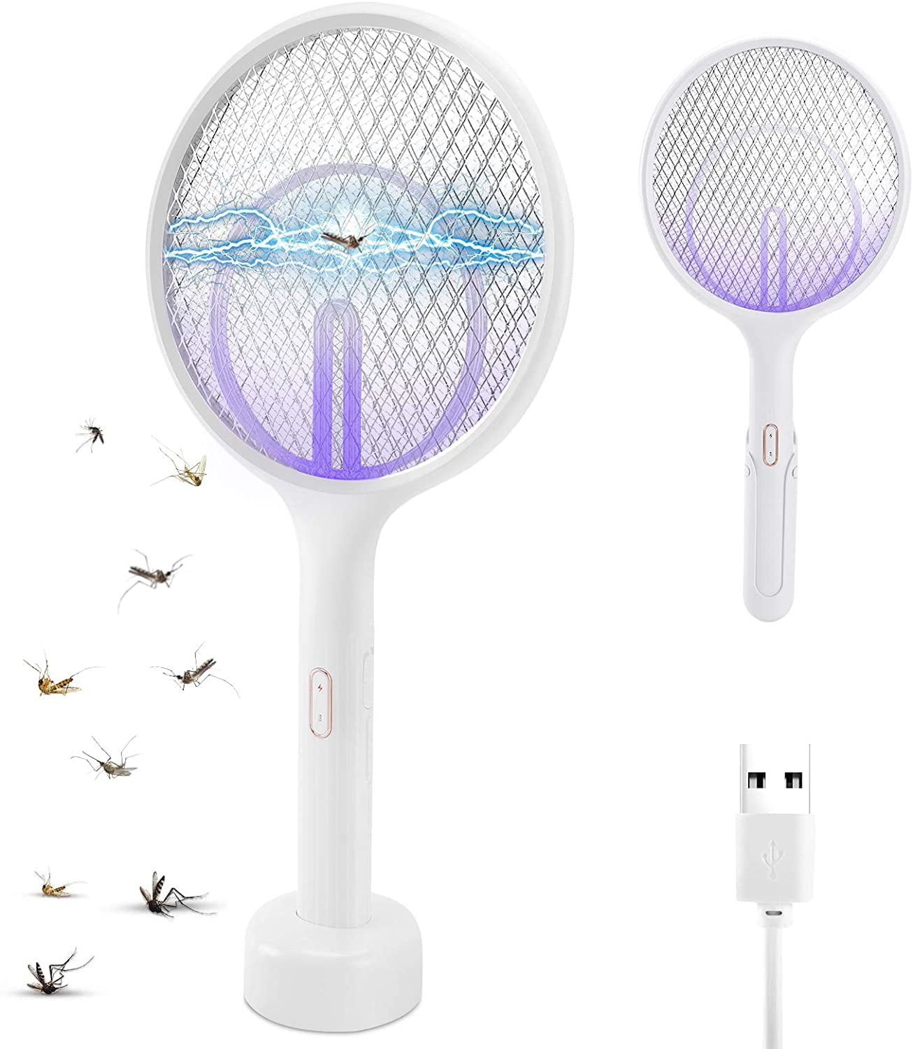 USB Charging Electric Mosquito Swatter 3Layer Mute Mosquitoes Lamp Racket Killer 