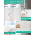 thumbnail image 4 of No Hook Shower Curtain with Snap in Liner, Blue Plaid Rose Flower Printing Hotel Shower Curtains for Bathroom, Washable Shower Curtain Liner Set with Mesh Top Window, 66"x72", 4 of 6