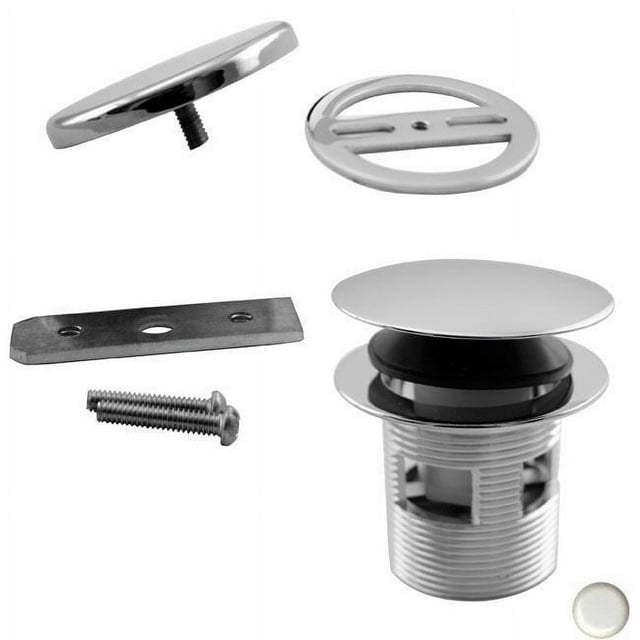 Westbrass D98RK-50 Trousse de Drain de Bain à Embout Rond Intégrée - Revêtement Poudre Blanc