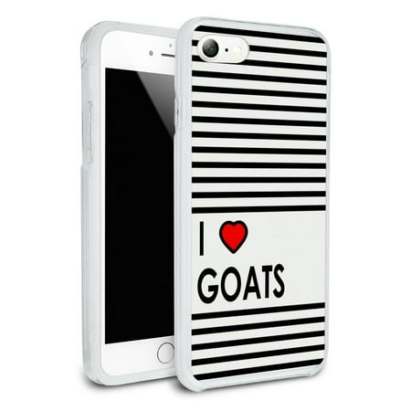 I Love Heart Goats Protective Slim Hybrid Rubber Bumper Case for Apple iPhone 7