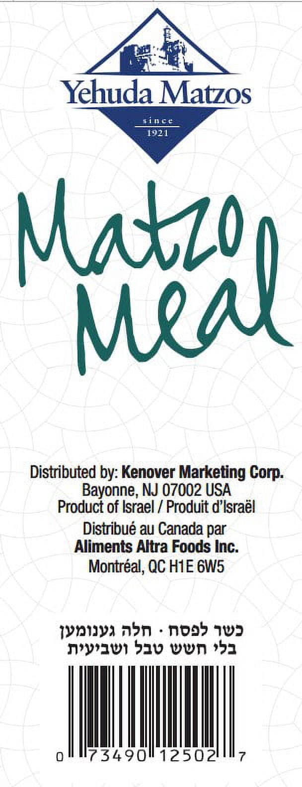 Yehuda Matzo Meal, is a finely ground pale-colored Passover flour made from ground matzo. Yehuda matzo meal can be used in a variety of dishes including matzo balls or as a coating on meats and fish.