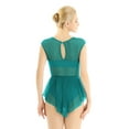 thumbnail image 2 of YiZYiF Womens Sleeveless Cut Out Front Asymmetric Mesh Leotard Gymnastics Bodysuit Ballet Dancewear, 2 of 7