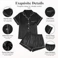 thumbnail image 6 of SOMER Womens Silk Pajama Sets Satin Pajamas Short Sleeve Button Down Tops and Shorts 2 Piece Pjs Sets Sleepwear Loungewear, 6 of 13