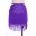 thumbnail image 3 of Jizyo Jupes de Danse Latine pour Femmes Ballroom Tango Salsa Rumba Jupe à Franges Swing Tenue de Danse Violet G, 3 of 7