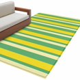 thumbnail image 2 of Summer Lemon Strips Washable Area Rugs 3'x5', Vintage Abstract Yellow Green Stripe Low Pile Throw Living Room Rug Non-Slip Sturdy Edge Binding Carpet for Indoor Entryway Bedside Kitchen, 2 of 9