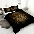 thumbnail image 3 of Move Over Black Gold Hamsa Hand Duvet Cover Set Twin Boho Bedding Sets Mandala Floral Pattern Microfiber Duvet Cover No Filling, 3 of 6