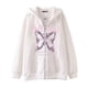 thumbnail image 3 of Estilo oscuro hip hop gótico Harajuku Y2K mariposa estampado de letras cremallera Sudadera con capucha Harajuku chaqueta sudadera, 3 of 5