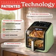 thumbnail image 6 of Gourmia Panorama 7-QT Digital Air Fryer with Panoramic View, Holographic Display, & 12 Presets, Green, 6 of 12