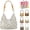 #C, variant on New Fashionable Handmade Woven Bag, Boho Woven Tote Bag with Cutout Square Flower Pattern, for Shopping, Or Beach Trips