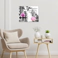 thumbnail image 4 of Zen Garden Canvas Wall Art Gray Spa Stones Bamboo Tree on the Water Relaxation Theraphy Wall Art Pink Flower Inspirational Quotes Butterfly Wall Art Home Decor Framed Ready to Hang,20 X 16 Inches, 4 of 5