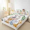 thumbnail image 4 of Feelyou Teens Farm Sheep Bed Sheets, Cartoon Zoo Animal King Sheets, Kawaii Giraffe Zebra Sheet Set, Lightweight Room Decor, 4pcs, 4 of 7