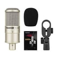 thumbnail image 2 of AMERTEER PC-K200 Cardioid-directional Condenser Recording Microphone Metal Structure Wide Frequency Response with Shock Mount for Network Karaoke Live Broadcast Recording Instrument Recor, 2 of 7
