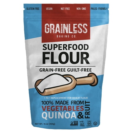 Grainless No Grain Bread Flour Superfood – Grain Free Gluten Free Cake Flour, Paleo Friendly, OU Kosher, 1 Pack