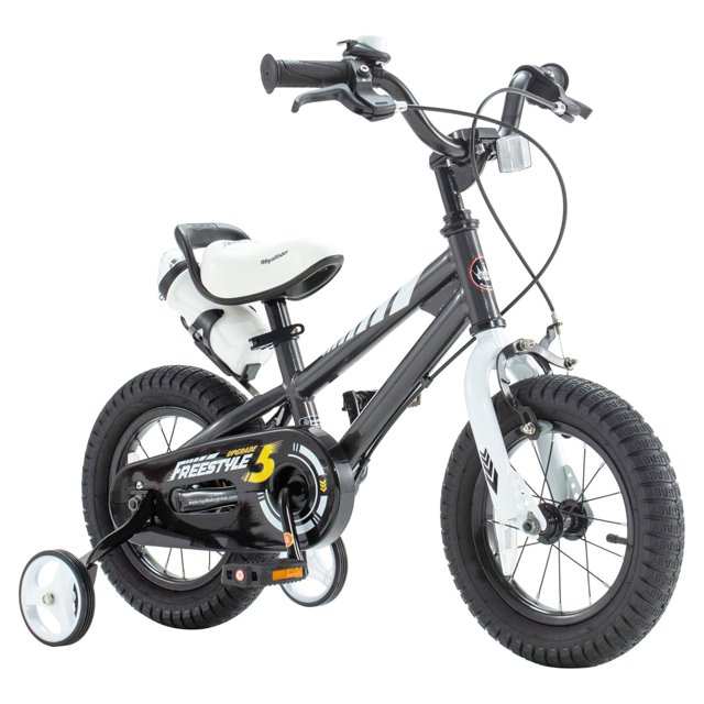 RoyalBaby Vélo pour Enfant Freestyle d'Extérieur avec Roues Stabilisatrices, 16 Pouces, Noir