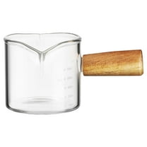 Yongwei syrup pourer Heat Resistant Glass Cup Wooden Side Handle Tea Cup Coffee Milk Cup Container