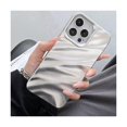 thumbnail image 1 of wonima44 Compatible with iPhone 12 Pro Max Case, Cute Wave Water Ripple Pattern Case for Girls Women, Slim Satin Glossy Soft Silicone TPU Bumper Shockproof Protective Phone Cover - Matte Silver, 1 of 1