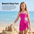 thumbnail image 6 of Kuleyang Girls Swimsuit One-Piece Swimwear Adjustable Straps Cut Out Bathing Suit with Cover Up Skirt Swimsuit for Girls, 6 of 8