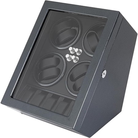 Watch Winder Automatic Soft Flexible Watch Pillows 8 Winding Spaces with Built-in Illumination and 5 Display Storage Spaces Watch Winder with 4 Rotation Modes