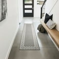 thumbnail image 3 of Washable Skid-Resistant Runner Rug, Trellis Border , Light Grey and White , 30" x 144", 3 of 9