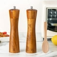 thumbnail image 3 of Acacia Wood Salt And Pepper Grinder Set Manual Pepper Grinder Mill with Spoon, 3 of 15