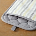 thumbnail image 3 of Martha Stewart Daisy Stripe Pot Holder Set 2-Pack, Grey/Yellow, 7"x10", 3 of 8