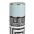 thumbnail image 4 of DecMode 21" Teal Ceramic Vase with Greek Knot Pattern, 4 of 10
