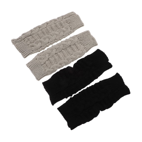 LEORX 2Pairs Bamboo Joint Thermal Half Finger Warm Gloves for Female Outdoor Cold Proof