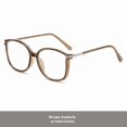 thumbnail image 3 of Cat Eye Reading Glasses for Women with Light Sensitive Photochromic Lenses Blue Light Blocking Readers PC Frame,Magnification 1.5x, Brown, 3 of 10