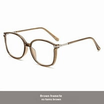 Cat Eye Reading Glasses for Women with Light Sensitive Photochromic Lenses Blue Light Blocking Readers PC Frame,Magnification 1.5x, Brown